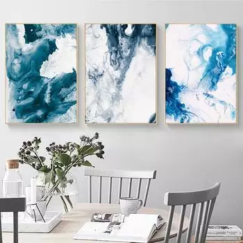 Мраморный узор облако абстрактная настенная художественная картина холст живопись плакат печать настенные художественные фотографии украшение гостиной 21*30cm