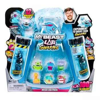 MrBeast Lab Swarms Mega Lab 12 Pack Vipermite Добавьте воды и встряхните тест. Содержит 12 коллекционных предметов MrBeast из более чем 100 штук. Поставляется со специальными