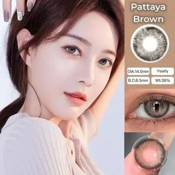 Mrs.H Контактные линзы Natural Graded Big Eyes сине-коричневые серые с оптической силой, мягкие линзы для ежегодного использования 14,00 мм-14,5 мм -1.00