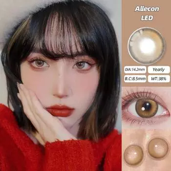 Mrs.H Светодиодные новые популярные Brwon натуральные европейские и американские стильные цветные линзы большого и малого диаметра контактные линзы без питания Led-Brown