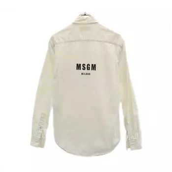 MSGM made in Italy Back Print Long sleeve shirt 38 Blue Men s Used