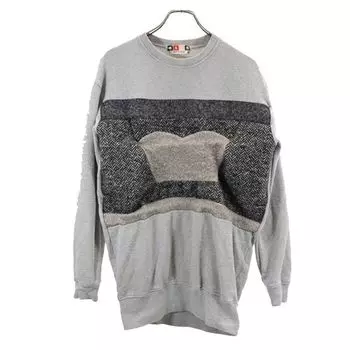 MSGM made in Italy Long sleeve trainer S gray Brushed back of sweatshirt Men s Used