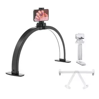 MSHUIING Полумесяц Складной настольный светодиодный светильник 10 уровней яркости LED 308 светодиодов держатель для смартфона маникюрный салон свет стандартный свет, лампа, лампа, регулировка, белый