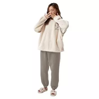 Mskikefly Fluffy and Warm Machine Perfect Gift for Soft and Warm for Fall and Lightweight and Perfect for Matching Pair Set Women s Pajamas, Washable,