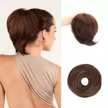 MISS WIG Конский хвост с эластичными резинками для волос Короткие накладные хвосты Синтетические накладные волосы Элегантные аксессуары для ежедневного использования 20cm