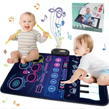 MStar87 Piano Mat Drum Set Toy Детский игрушечный барабан 8 клавиатур 6 звуков инструментов 13 демонстрационных песен Функция записи и воспроизведения