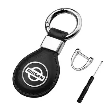 MSWLED Модный брелок из натуральной кожи, кожаная сумка для ключей, кожаный брелок, брелок с логотипом автомобиля, Nissan 9.5cm x 4cm x 2.3cm