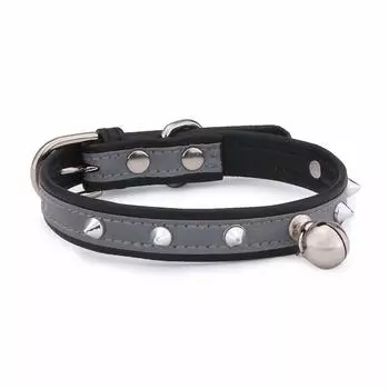 Msy yien ошейник для кошек с колокольчиком, ошейник для маленьких собак, пряжка безопасности для кошек, ошейник для безопасности домашних животных, милый блестящий ошейник регулируемой длины для кошек и щенков (черный) чёрный