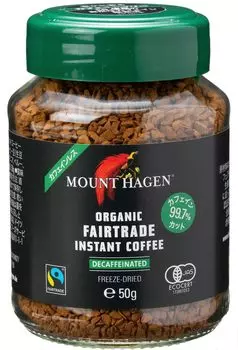 Mt Hagen Organic Fair Trade Cafe Декофеинизированный растворимый кофе 50 г Натуральный процесс декофеинизирования Сокращение кофеина с тем же вкусом 99,7%