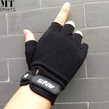MT Спортивные мужские противоскользящие перчатки Спортивные варежки Велосипедные перчатки Тренажерный зал Фитнес Перчатки с половиной пальца L армия зеленый