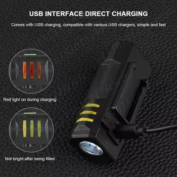 MTB Road Bike Headlight USB Charging Cycling Safety Front Lamp 100LM Bike Handlebar Flashlight Waterproof Bicycle Accessories