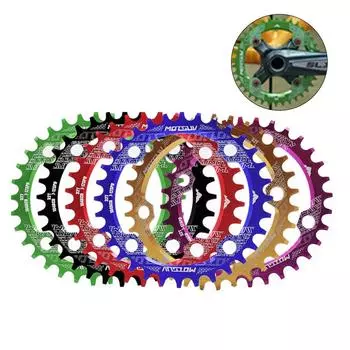 MTB велосипед 104BCD звездочка с кривошипом круглая/овальная легкая узкая широкая велосипедная звездочка 32/34/36/38 зуб. Oval-32T чёрный