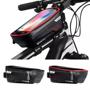 MTB велосипед Водонепроницаемая передняя верхняя трубка Сумка с сенсорным экраном Чехол для телефона Держатель чёрный