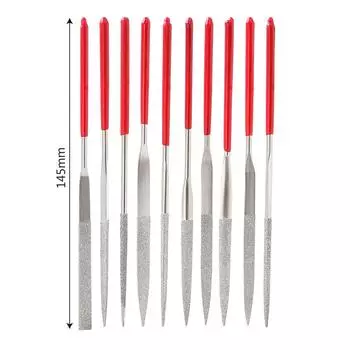 MTS013 140 мм для керамики, стекла, драгоценных камней, хобби и ремесел, ручные инструменты с алмазным покрытием, набор из 10 мини-надфилей бежевый