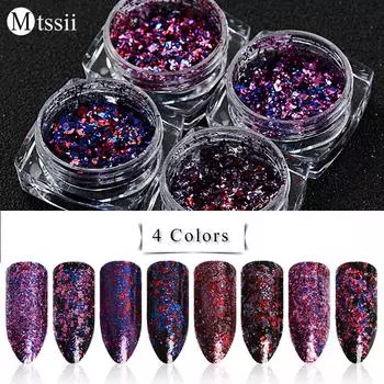 Mtssii 0,2 г Русалка дизайн ногтей цветная фольга микс шестиугольник блестящая пыль маникюр хромированный порошок украшения