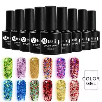 Mtssii 12 цветов для женщин DIY маникюрные инструменты Diomand блестящий гель-лак для ногтей 283#