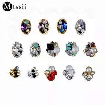 Mtssii 3 шт. 3D драгоценные камни цветы подвески украшения для дизайна ногтей блестящие шпильки со стразами