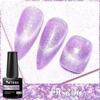 Mtssii 7 мл блестящий магнитный гель-лак для ногтей магнитный гель с изображением кота цветной лазерный гель полуперманентный замачиваемый сверкающий гель-лак для дизайна ногтей DC203