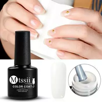Mtssii 7 мл Полупрозрачный белый отмачиваемый УФ-гель для дизайна ногтей с длительным сроком службы