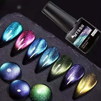 MTSSII 7 мл светоотражающий магнитный гель для ногтей лазерный серебристый розовый магнитный гель замачиваемый УФ-светодиодный маникюрный лак для ногтей УФ-гель DC114
