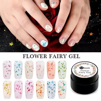 Mtssii Цветочный УФ-гель-лак Lucky Gel Paint Сушеные цветы 3D DIY Desgin Натуральный сказочный лак для ногтей 2pcs