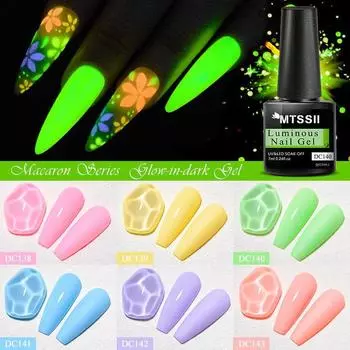 MTSSII неоновый светящийся гель для ногтей желто-оранжевый светящийся в темноте гель-лак флуоресцентный полуперманентный лак для ногтей гель для замачивания DC138