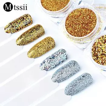 Mtssii Золото Серебро Металлический Пигмент Блеск Пудра Пайетки Блестки Пыль Nail Art Советы Маникюр