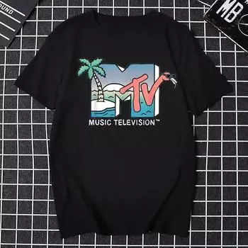 Mtv Music Television Graphic Tshirt Women Funny Men Clothing Fashion Hip Hop T Shirt Plus Size Unisex Tshirt S