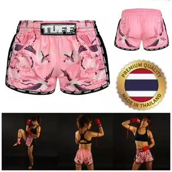 Муай Тай Туф ММА Кикбоксинг Боксерские шорты Ретро Винтаж Розовые розы Птица Брюки с принтом 3D Микрофибра Эластичная борьба Боевые искусства Тренировки Фитнес Тренажерный зал