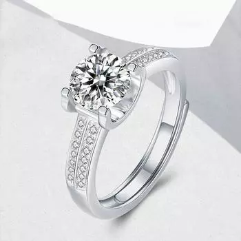 Муассанит Bullhead Carat Женское кольцо S925 стерлингового серебра Доступная роскошь модный дизайн открывающееся кольцо орнамент opening adjustable