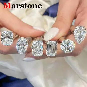 Муассанит D Цвет VVS1 Сердце Принцесса Овал Радужный Изумруд Огранка Кушон Груша Ювелирные Изделия С Выращенными в Лаборатории Бриллиантами 1CT белый