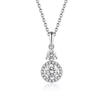 Муассанит, круглые подвески 6,5 мм, 1 карат, цвет D, ожерелья с драгоценными камнями и бриллиантами для женщин, настоящие ювелирные изделия из стерлингового серебра 925 пробы