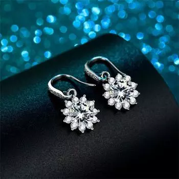 Муассанит S925, серебро 0,5/1 карата, уникальные яркие модные серьги-подвески, женские свадебные ювелирные украшения 1 carat