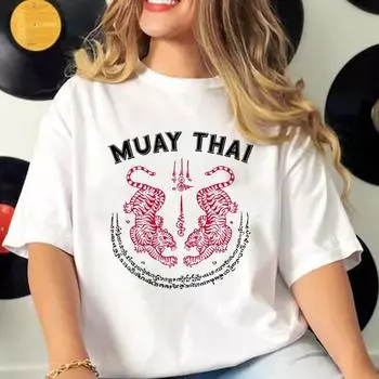 Muay Thai Top Women Harajuku Японская футболка с комиксами Женская одежда Y2k S
