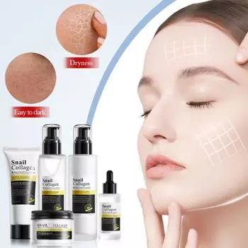 Mucin Facial Care Set, Collagen Cleanser, Refreshing Toner, Moisturizing Serum, Teen Girl,Women s Care Set,280ML One Size белый