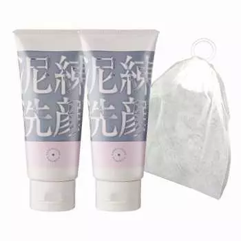 Mud Neri Facial Wash 120g Set of 2 (with foaming net for Mud Neri Facial Wash) [Strawberry nose, blackheads, clay, pore care, foam face wash, mud pack