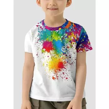 Mudkingdom Красочные картины Верхняя одежда для детей Одежда для мальчиков Футболки Одежда для детей Мальчики Футболка для детей Топы Футболки 100cm