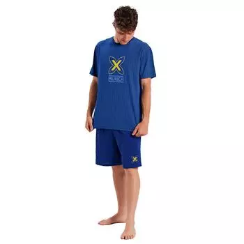 MUEH0253 Мужская пижама с короткими рукавами XXL синий