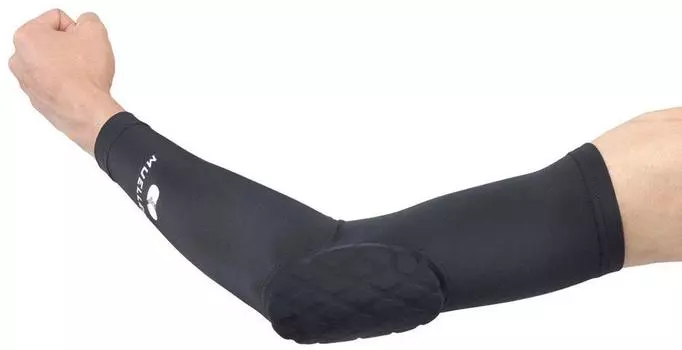 Mueller Unisex Elbow Supporter for Left and Right Use Performance Padded Elbow Sleeve Black Size S 75701 чёрный