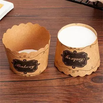Форма для выпечки кексов, жиронепроницаемая, круглая, бумага с покрытием, инструменты для украшения вечеринки, бумажные стаканчики для кексов, бумажный поднос, чехол