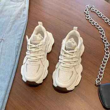 Muffin platform dad shoes women s autumn models small men heightened new mesh breathable casual sneakers 35