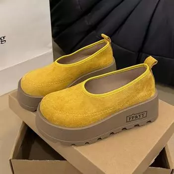 Muffin platform shoes women s spring and summer new small retro height increase shallow mouth Mary Jane single shoes 36