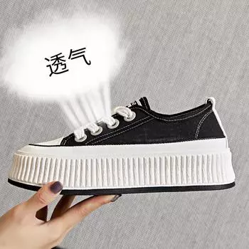 Muffin sole little white shoes women s 2025 summer new women s shoes versatile mesh single shoes women s flat-bottomed breathable women s shoes 35