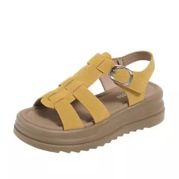 Muffin sole woven fashion sandals women s summer buckle shoes women s sports beach sandals 34