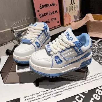 Muffin thick-soled fat Ding Xiaobai shoes women s 2025 new small height increase comfortable and light casual breadboard shoes 35 жёлтый