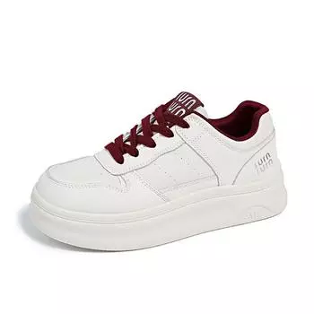 Muffin thick-soled heightening little white shoes women s 2025 new simple and versatile breathable round head lace-up casual sports shoes 35