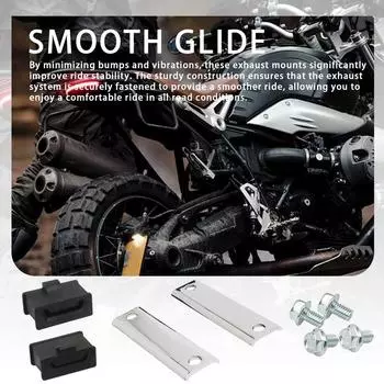 Muffler Mounting Clamp Bracket Clip Pipe Hanger Motorcycle Connecting Piece Exhaust Muffler Pipe Assembly Kit Sturdy Exhaust чёрный