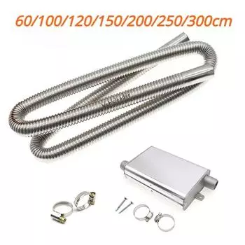 Muffler Silencer Upgraded Clamp Bracket With 60-300cm Car Air Parking Heater Exhaust Pipe For Eberspacher Diesel Parking Heater