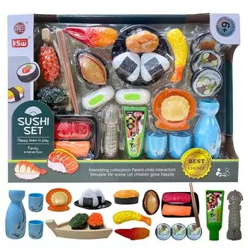 MUFUSHAN Play House Set Special Sushi Set Kitchen Toy Игрушечные суши Обучающие игрушки Play House Hamburger Kitchen Реалистичные ингредиенты Ролевые игры Play