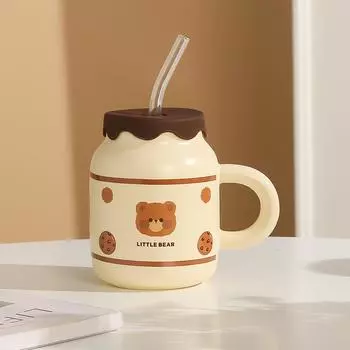 Mug Ceramic Water Cup Creative Gift Event Gift Gift Box Cup Cream Color Store Celebration Advertising 400ml